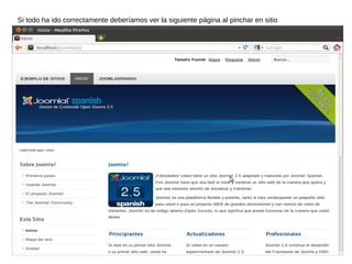 Si todo ha ido correctamente deberíamos ver la siguiente página al pinchar en sitio
 