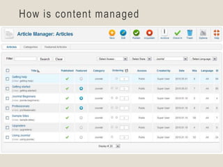 How is content managed
 