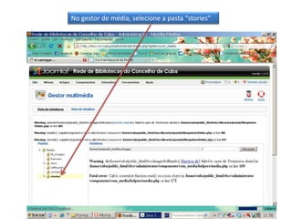 No gestor de média, selecione a pasta “stories”