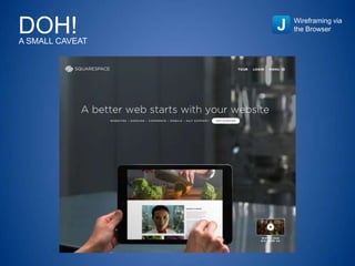 DOH!A SMALL CAVEAT
Wireframing via
the Browser
 