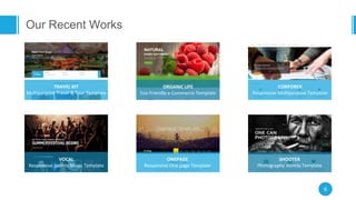 6
TRAVEL KIT
Multipurpose Travel & Tour Template
ORGANIC LIFE
Eco-Friendly e-Commerce Template
CORPOREX
Responsive Multipurpose Template
VOCAL
Responsive Joomla Music Template
ONEPAGE
Responsive One page Template
SHOOTER
Photography Joomla Template
Our Recent Works
 