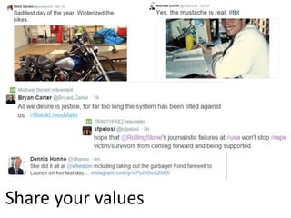 Share your values 
 