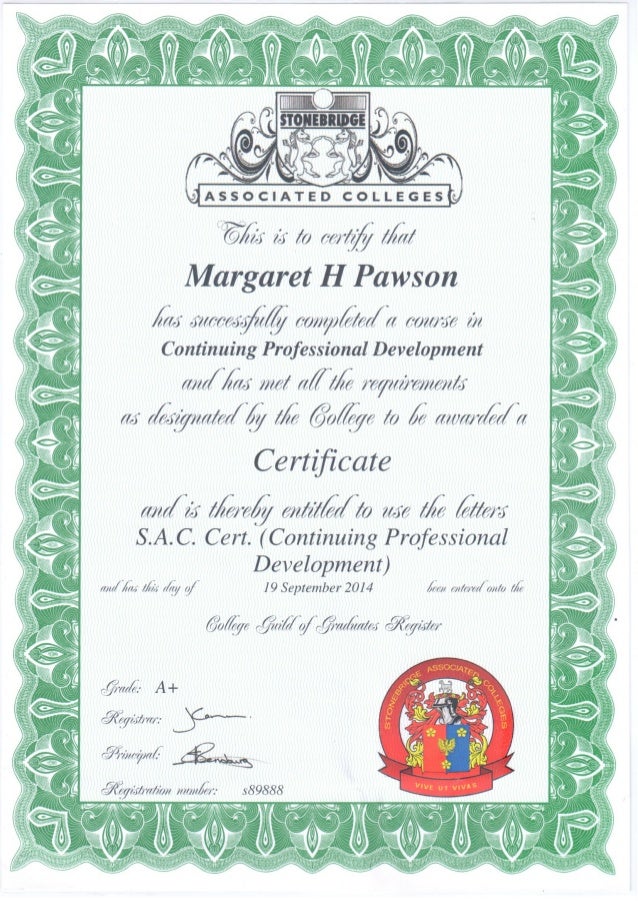 Continuing Professional Development Certificate