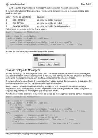 Joptionpane | PDF