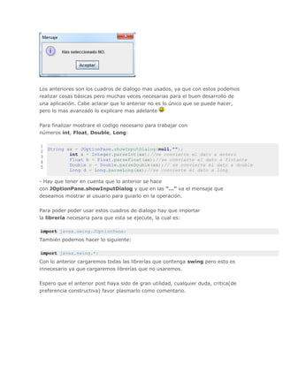 Joption pane en java | PDF