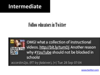 IntermediateFollow educators in Twitterwww.twitter.com