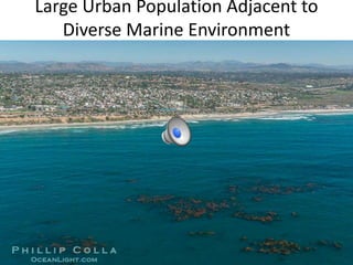 Large Urban Population Adjacent to
Diverse Marine Environment
 