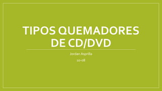 TIPOS QUEMADORES
DE CD/DVD
Jordan Asprilla
10-08
 