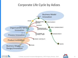 Corporate Life Cycle by Adizes
15
Product Innovation
Business Model
Design/Innovation
Process Innovation
Organisation/ Service
Innovation
Business Model
Innovation
S. Kutter, Successful Innovation Management, SRTD-Project, Amman, 2010
 