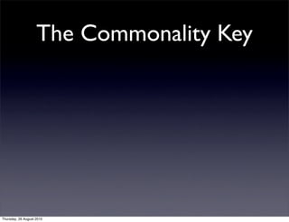 The Commonality Key




Thursday, 26 August 2010
 
