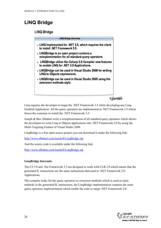 Module 3: Introduction to LINQ (Material) | PDF