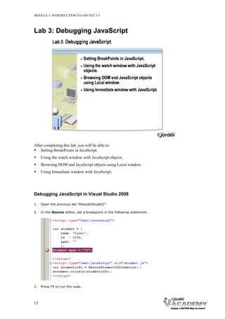 Module 4: Introduction to ASP.NET 3.5 (Material) | PDF