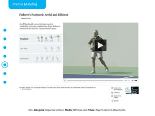 PremisMalofiejOro. Categoría: Deportes (online). Medio: NYTimes.com Título: Roger Federer'sMovements.