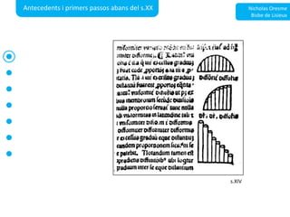 Antecedents i primerspassosabans del s.XXNicholas OresmeBisbe de Lisieuxs.XIV