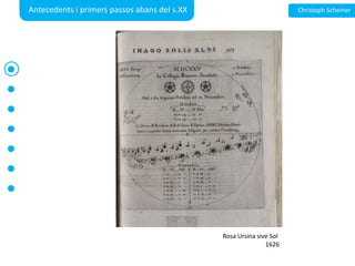 Antecedents i primerspassosabans del s.XXChristophScheinerRosa Ursina sive Sol 1626