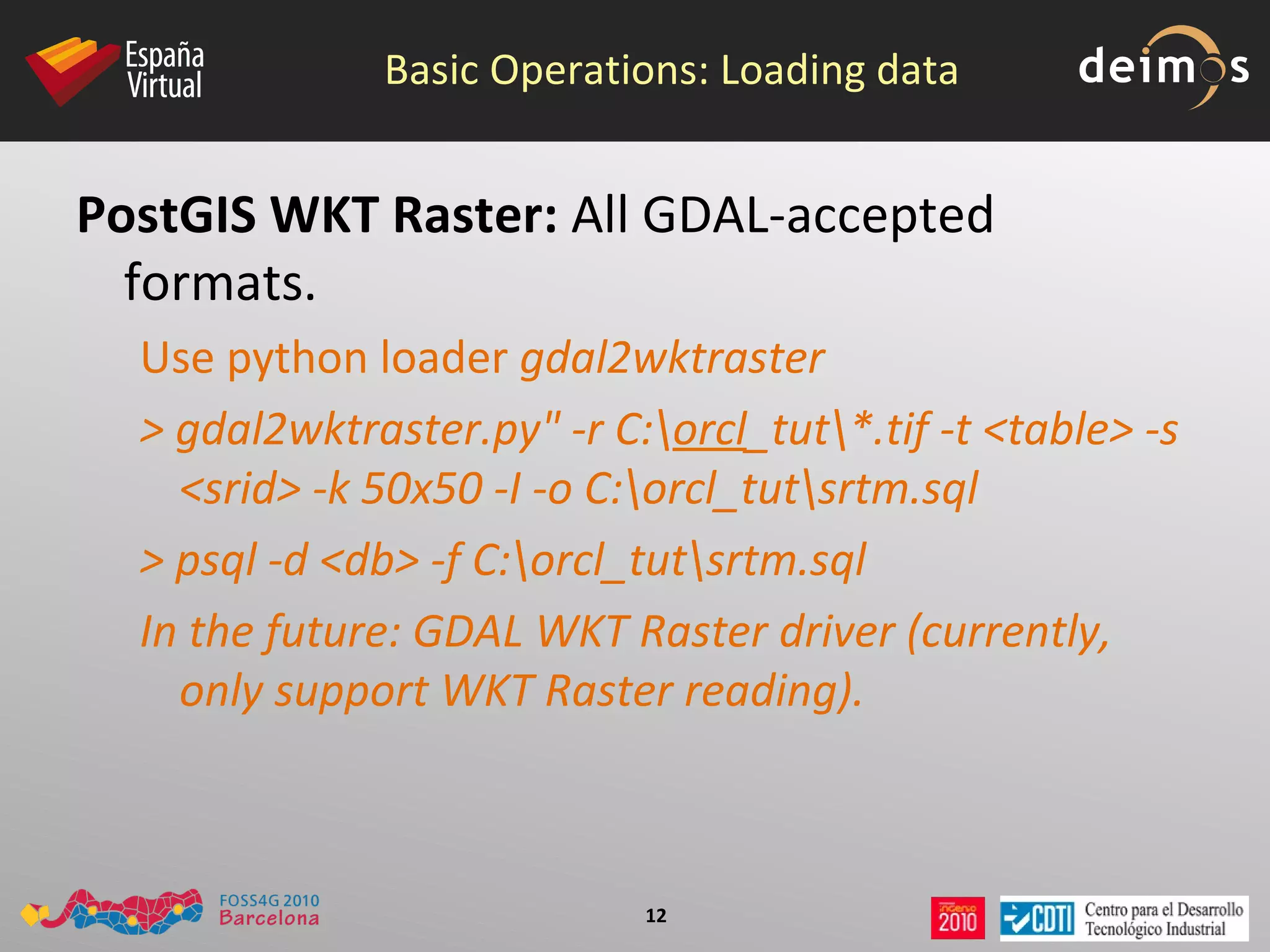 Java loader.  Few formats accepted (TIFF, GeoTIFF, JPEG, BMP, GIF, PNG and JP2 for images. ESRI World Files, GeoTIFF and Digital Globe RPC files for georef) 