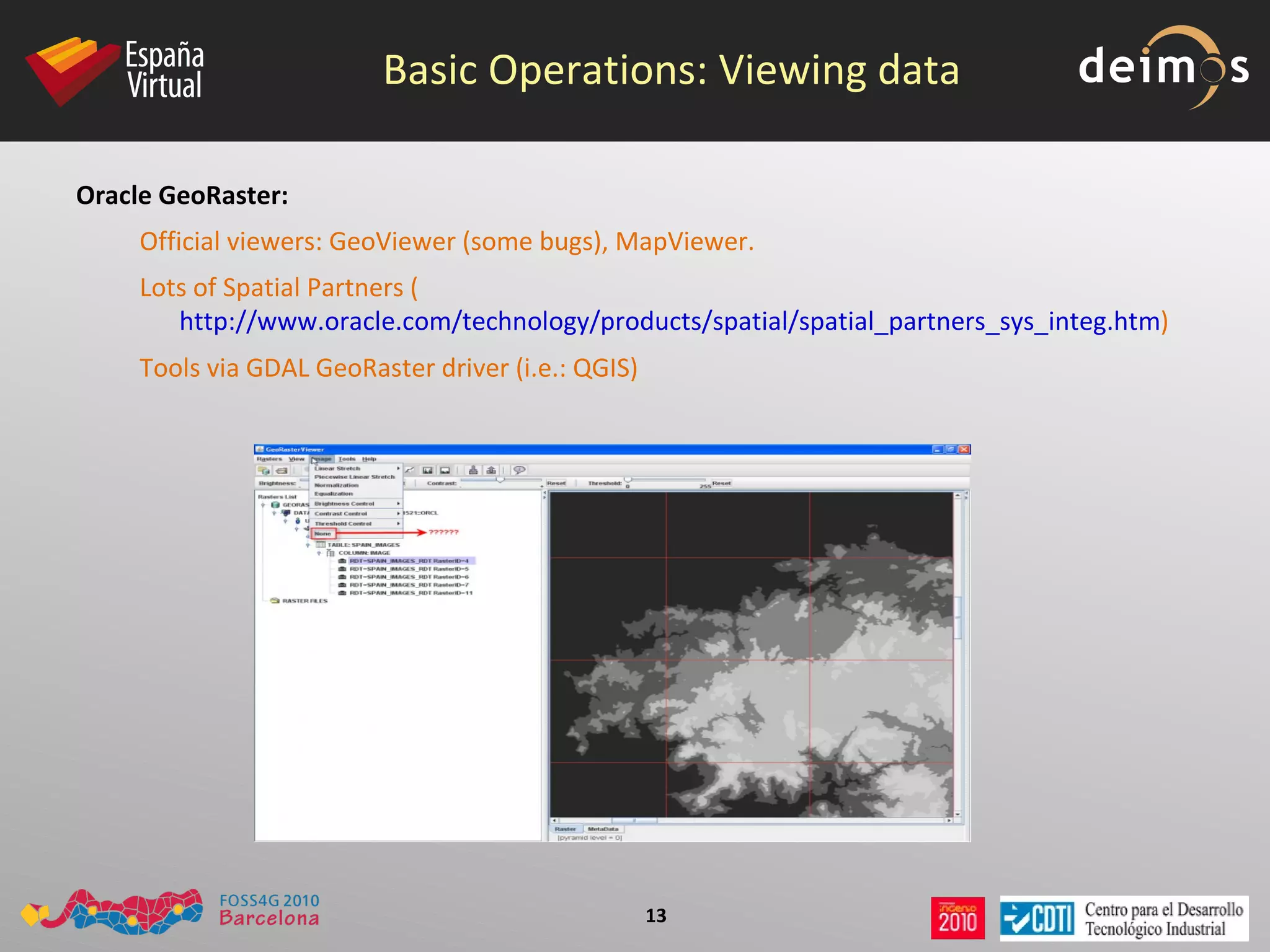 GDAL GeoRaster driver (Ivan Lucena):  Really simple method 