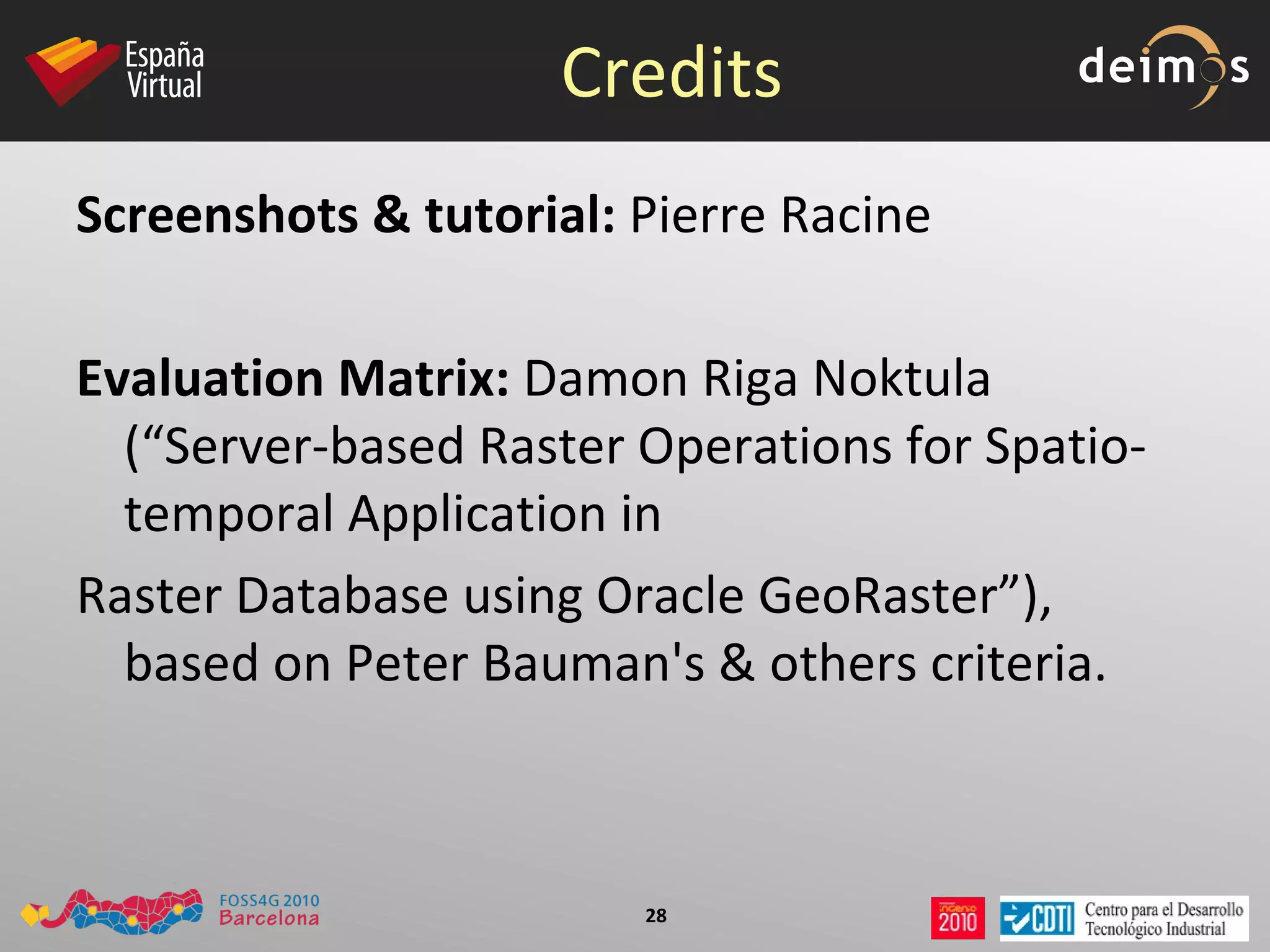 Basic Operations: Exporting data PostGIS WKT Raster: GDAL WKT Raster driver (all GDAL accepted formats) 