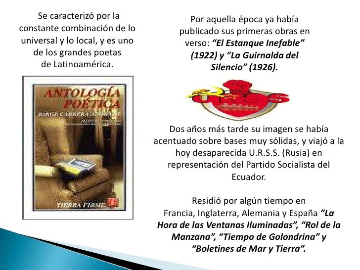 Se caracterizó por la Por aquella época ya habíaconstante combinación de lo publicado sus primer...