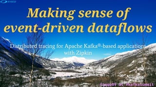 @jeqo89 at #kafkasummit
Making sense of
event-driven dataflows
Distributed tracing for Apache Ka a®-based applications
with Zipkin
 