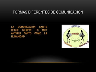 FORMAS DIFERENTES DE COMUNICACION 
 
