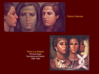 Tríptico Gabriela




Rosa Luz Alegría
   Primera Mujer
Secretaria de Estado
    1980-1982
 