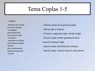 Lectura copla 14. Tema coplas 14 – 17