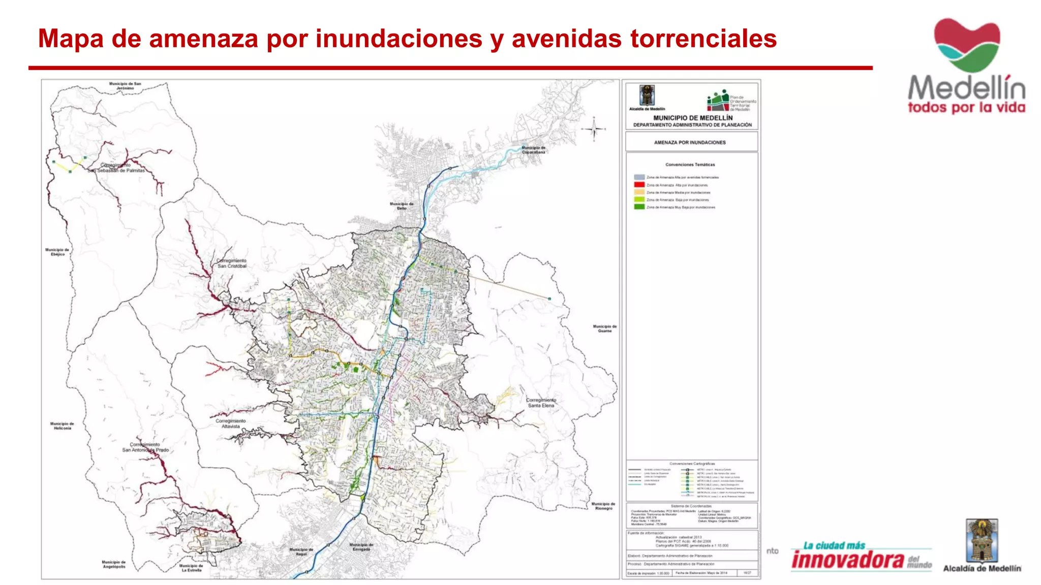 Mapa de amenaza por inundaciones y avenidas torrenciales
 