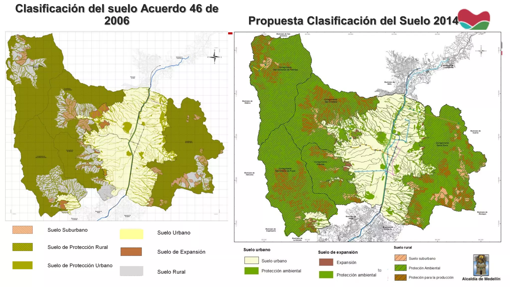 Clasificación del suelo Acuerdo 46 de
2006 Propuesta Clasificación del Suelo 2014
 