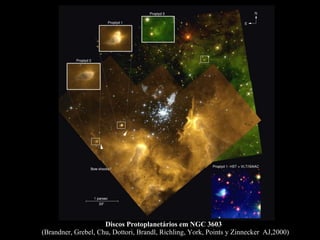 Discos Protoplanetários em NGC 3603   (Brandner, Grebel, Chu, Dottori, Brandl, Richling, York, Points y Zinnecker  AJ,2000) 