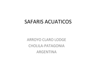 SAFARIS ACUATICOS ARROYO CLARO LODGE CHOLILA-PATAGONIA ARGENTINA 