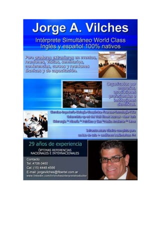 Jorge Vilches - Intérprete Simultáneo World Class