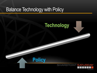 Balance Technology with Policy

                    Technology




             Policy
 