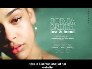 Here is a screen shot of her
website
 