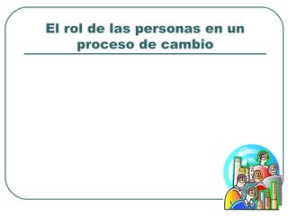 El rol de las personas en un
proceso de cambio

 