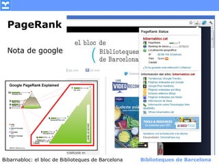 PageRank

  Nota de google




Bibarnabloc: el bloc de Bibliotequesla Comunicació. (+) Biblioteques de Barcelona
      (modificar en el patró) Nom de de Barcelona        Biblioteques de Barcelona
 