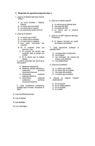 A. Los neurotransmisores
B. Las sinapsis
C.Las dendritas
D. Las meninges
 