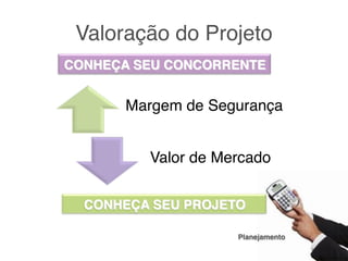 Valoração do Projeto


  !!!!!!Margem de Segurança!


        Valor de Mercado!



                     Planejamento
 