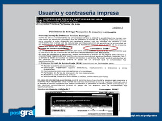 Usuario y contraseña impresa
 