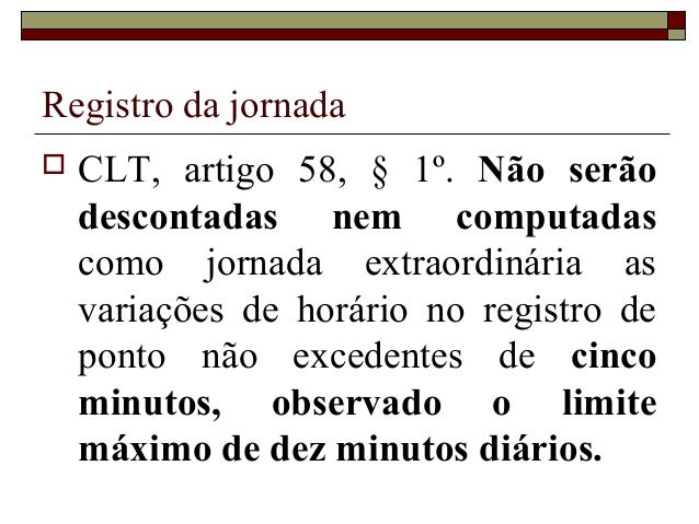 Artigo 58 a clt