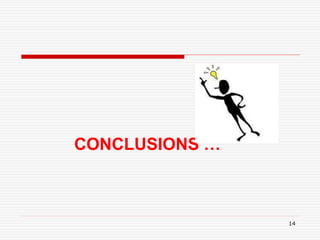 14
CONCLUSIONS …
 