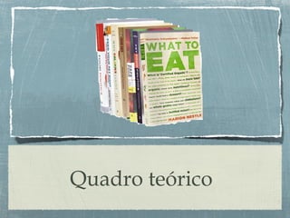 Quadro teórico
 