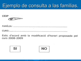Ejemplo de consulta a las familias.

 