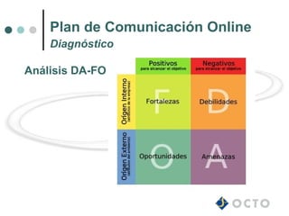 Plan de Comunicación Online
    Diagnóstico

Análisis DA-FO
 