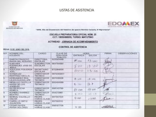LISTAS DE ASISTENCIA
 
