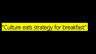 “Culture eats strategy for breakfast.”
 