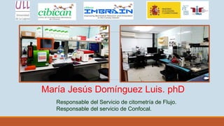 Responsable del Servicio de citometría de Flujo.
Responsable del servicio de Confocal.
María Jesús Domínguez Luis. phD
 
