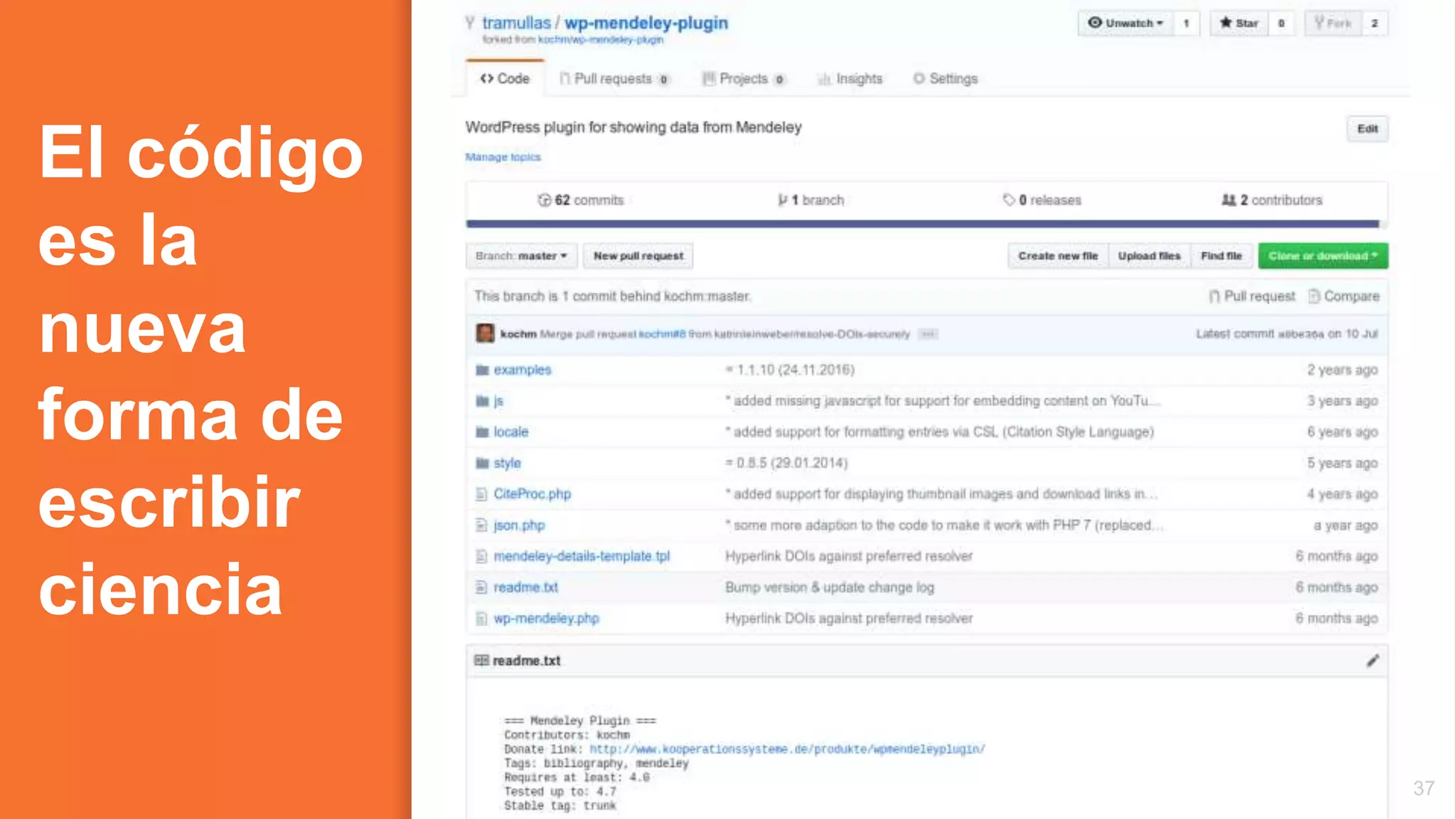 El código
es la
nueva
forma de
escribir
ciencia
37
 