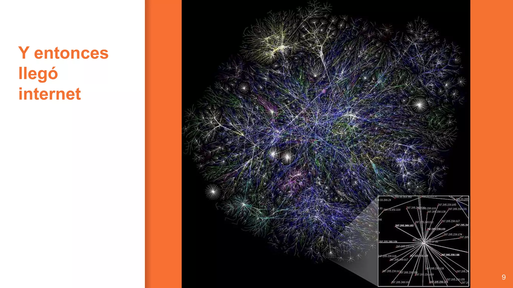 Y entonces
llegó
internet
9
 