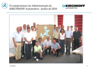 9
O compromisso da Administração da
KIRCHHOFF Automotive - Junho de 2010
24.09.2013
 